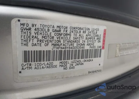 2004 Lexus Sc 430 z USA, uszkodzony, nr VIN JTHFN48Y840053546